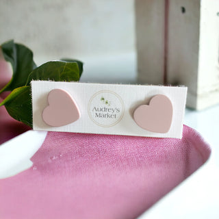 Valentines Day Heart Clay Stud Earrings | Buy 1 Get 2 FREE!