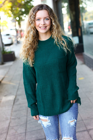 Classy Hunter Green Sweater (Curvy Size)