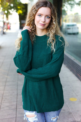 Classy Hunter Green Sweater (Curvy Size)