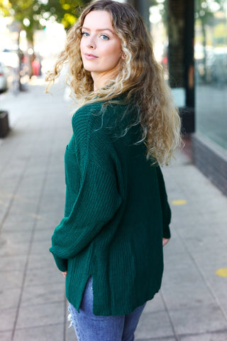 Classy Hunter Green Sweater (Curvy Size)