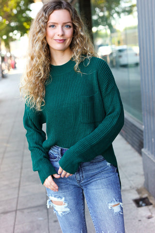 Classy Hunter Green Sweater (Curvy Size)