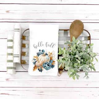 Hello Fall Pumpkin Tea Towels