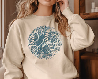 Personalized Faded Softball Sweatshirt