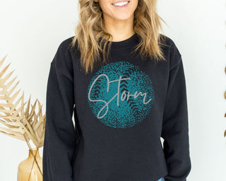 Personalized Faded Softball Sweatshirt