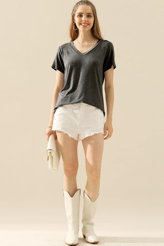 V-Neck Short Sleeve T-Shirt in 10 Colors