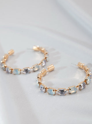 Classic Large Rhinestone Hoop Earrings