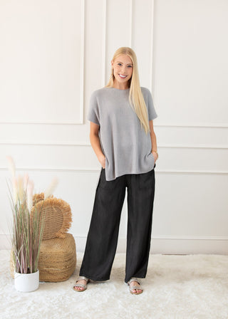 Side Pockets High Waist Wide Leg Lightweight Jeans