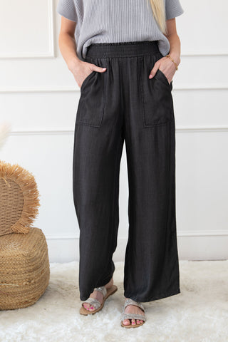 Side Pockets High Waist Wide Leg Lightweight Jeans