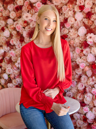 Ruffle Bubble Sleeve Top