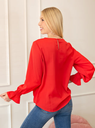 Ruffle Bubble Sleeve Top