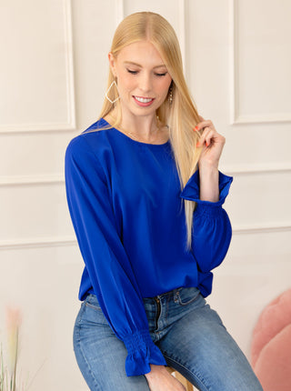 Ruffle Bubble Sleeve Top
