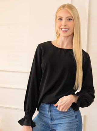 Ruffle Bubble Sleeve Top