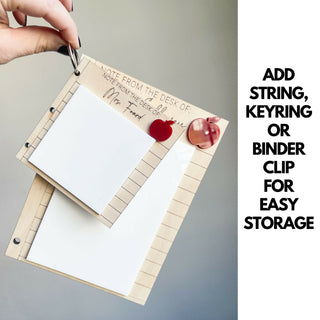 Gift for Teacher Appreciation Engraved Reusable Sticky Note Holder - LARGE SIZE