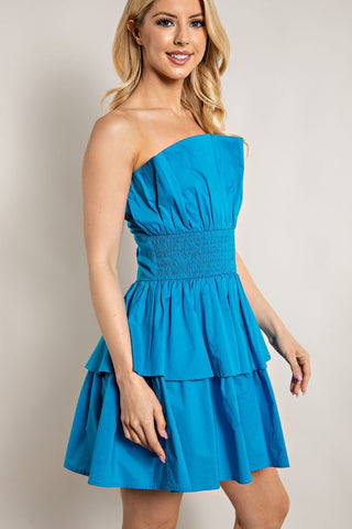 Ruffle Tube Mini Dress