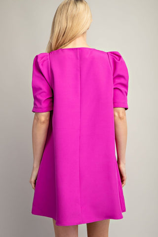 Puff Sleeve Mini Dress