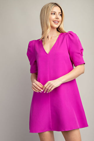 Puff Sleeve Mini Dress