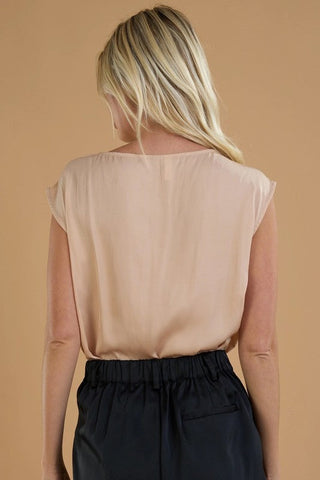 Cowl Neck Short Sleeve Bodysuit