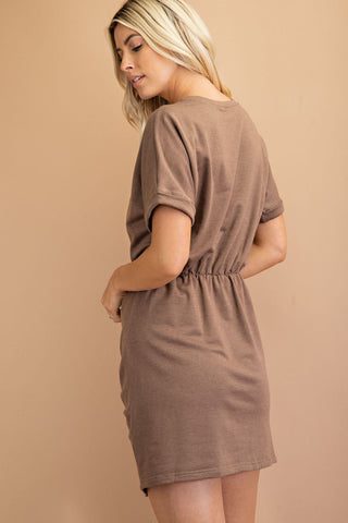 Drawstring Dolman Sleeve Dress