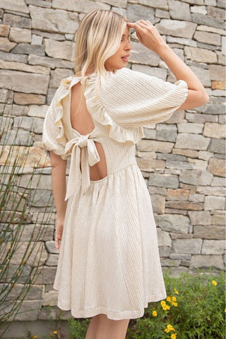 Puff-Sleeved Mini Dress