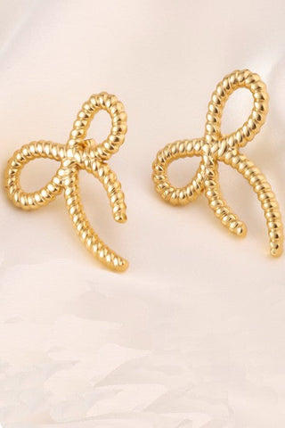 18K Stainless Steel Tarnish Free Bow Stud Earrings