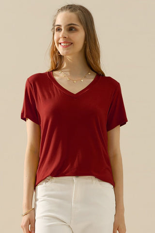 V-Neck Short Sleeve T-Shirt in 10 Colors
