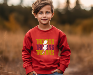 Custom Lightning Baseball Sweatshirt Youth Size