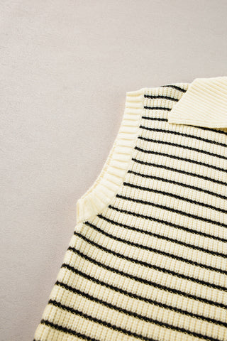 Stripe V-Neck Sweater Vest