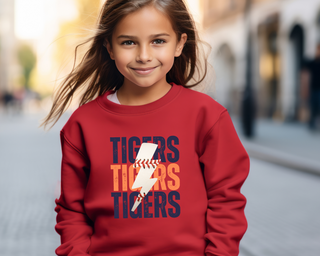 Custom Lightning Baseball Sweatshirt Youth Size