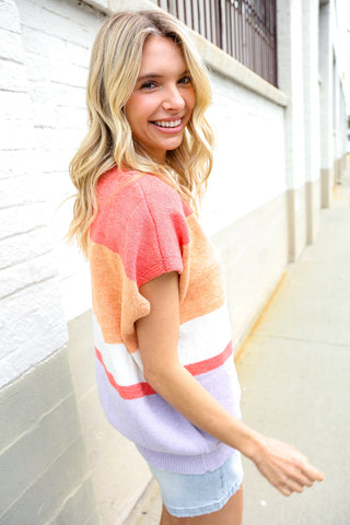 Lock Eyes Coral Sweater Top - Final Sale