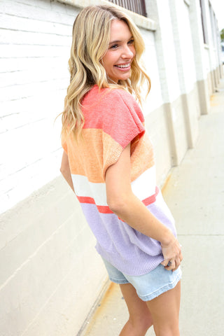 Lock Eyes Coral Sweater Top - Final Sale