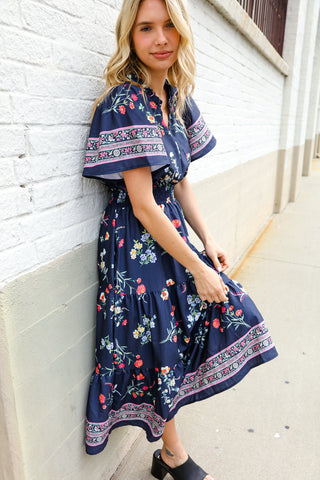 Boho Vibes Navy & Floral Maxi - FINAL SALE