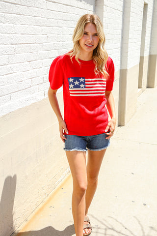 American Flag Pullover