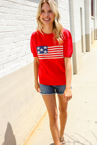 American Flag Pullover