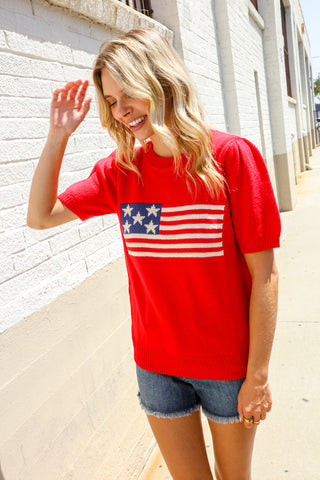 American Flag Pullover