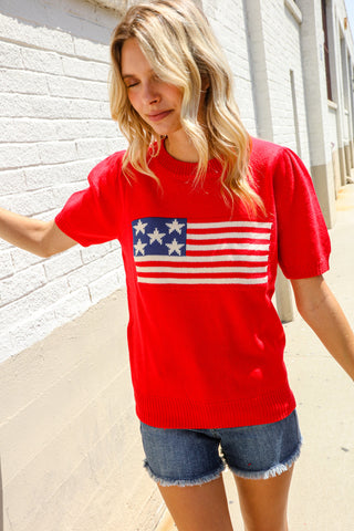 American Flag Pullover