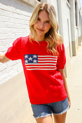 American Flag Pullover