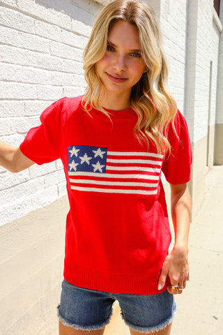 American Flag Pullover