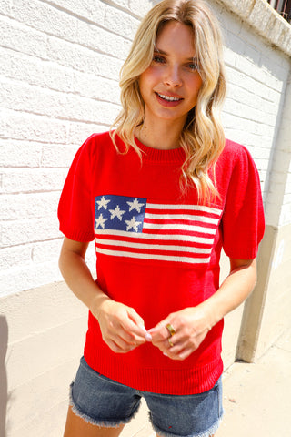 American Flag Pullover