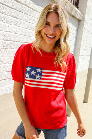 American Flag Pullover