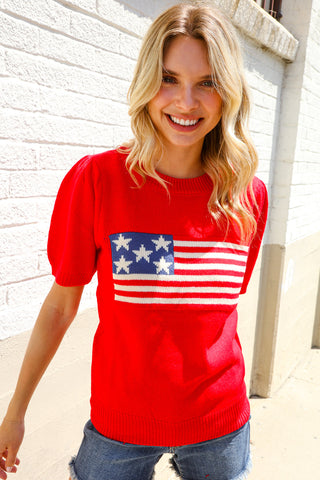 American Flag Pullover