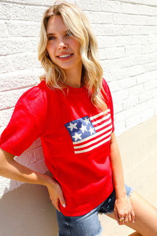 American Flag Pullover