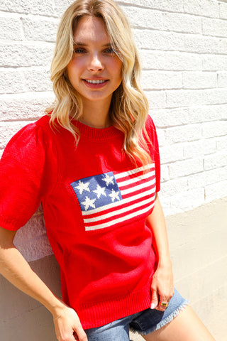 American Flag Pullover