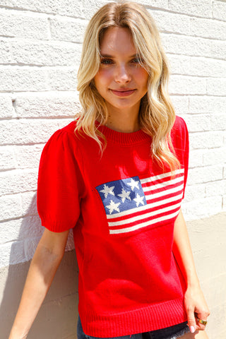 American Flag Pullover