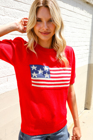 American Flag Pullover