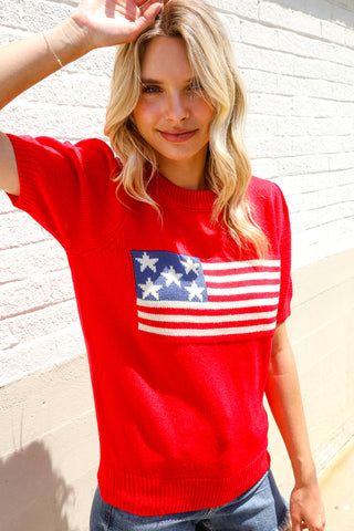 American Flag Pullover