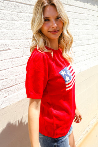 American Flag Pullover