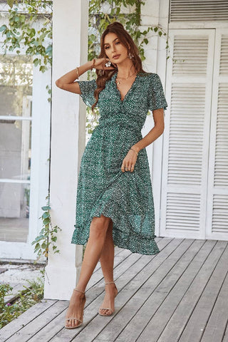 Floral Flounce Midi Dress