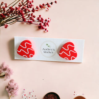 Valentines Day Heart Clay Stud Earrings | Buy 1 Get 2 FREE!