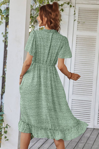 Floral Flounce Midi Dress