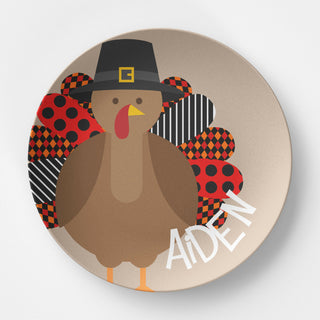 Personalized Turkey Plate - Thanksgiving Tableware - Kids Table